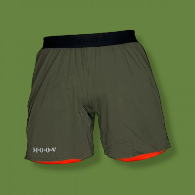 Duo Short Running Homme MOOV360 Kaki tissus recyclés à prix cassé !