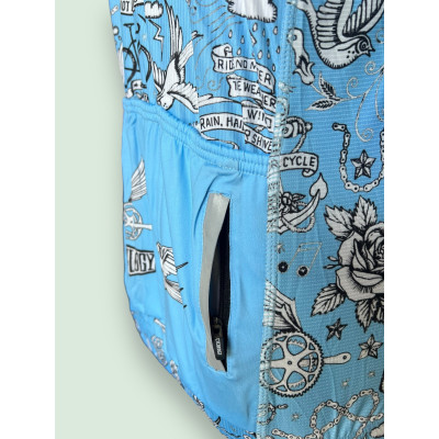 CYCOLOGY - "VELO TATOO BLUE" maillot court de vélo homme
