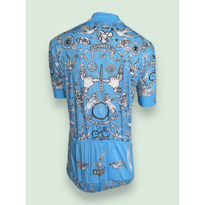 CYCOLOGY - "VELO TATOO BLUE" maillot court de vélo homme