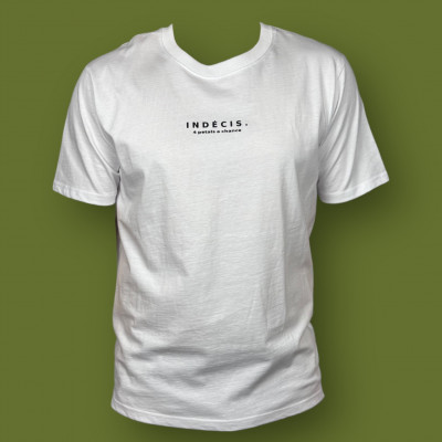 T-shirt lifestyle INDÉCIS blanc logo basique au meilleur prix !