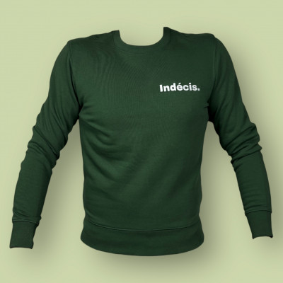 Sweatshirt vert sapin lifestyle INDÉCIS en coton bio à prix cassé !