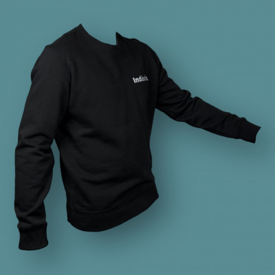 Sweatshirt noir lifestyle INDÉCIS en coton bio à prix cassé !
