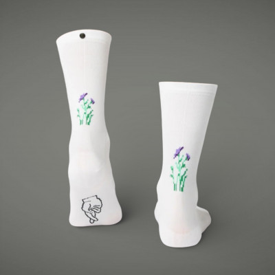 Fingercrossed - chaussettes Classic "souvenir enzian" - white