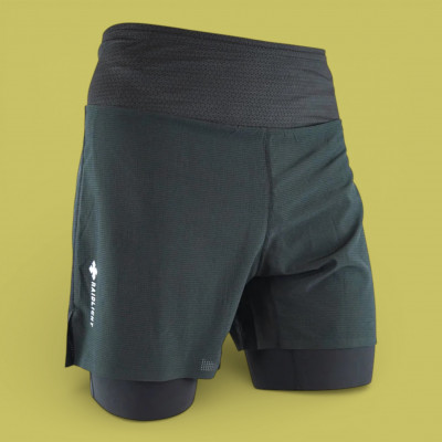 Short de running 2 en 1 homme Raidlight (Made In France) à prix cassé