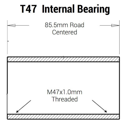 Praxis Works - boitier de pédalier M30 T47 68/73mm threaded BB