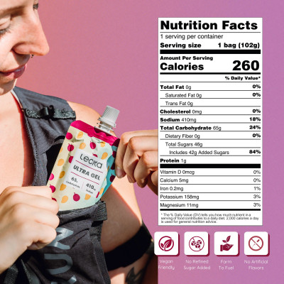 Gels glucidiques Ultra Distance  "real food" LECKA au meilleur prix !